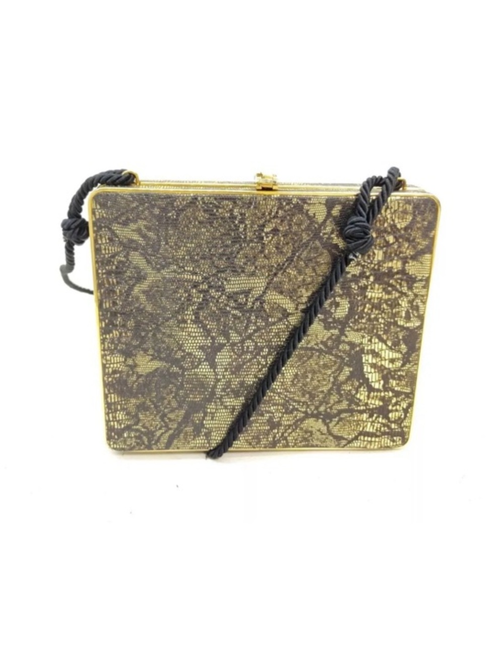 Fendi vintage 70s/80s Hard-Case Minaudière gold and black purse